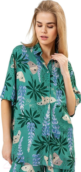 Изображение товара Блузка Mark Formelle 112855 (р.170-96-102, цветы на зеленом)