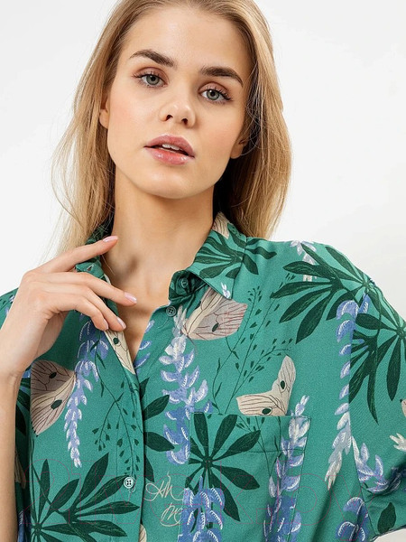 Изображение товара Блузка Mark Formelle 112855 (р.170-96-102, цветы на зеленом)