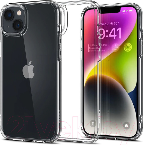 Изображение товара Чехол-накладка Spigen Ultra Hybrid для iPhone 14 / ACS05040 (Crystal Clear)