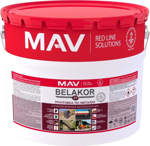 Изображение товара Грунтовка MAV Belakor-01 (20л, красно-коричневый)