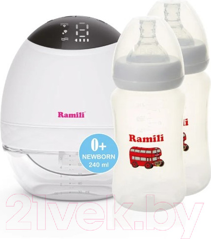 Изображение товара Молокоотсос электрический Ramili Двухфазный SE500 с двумя бутылочками / SE500240MLX2