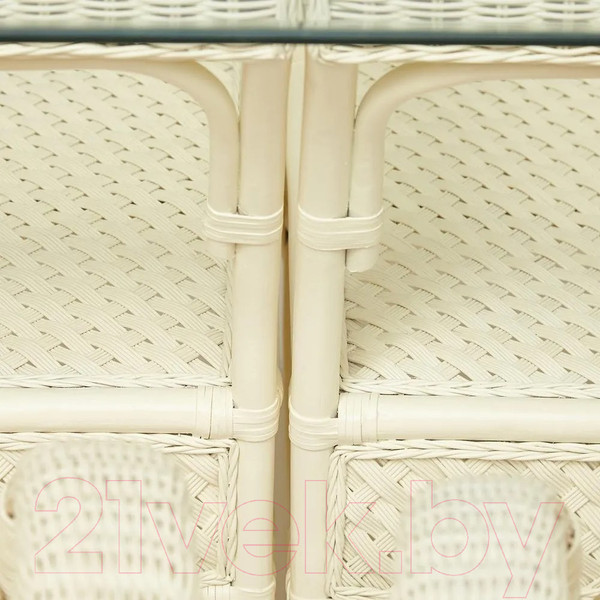 Изображение товара Комплект садовой мебели Tetchair Andrea Grand (белый/ткань рубчик/кремовый)