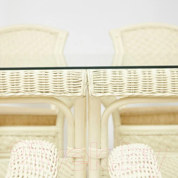 Изображение товара Комплект садовой мебели Tetchair Andrea Grand (белый/ткань рубчик/кремовый)