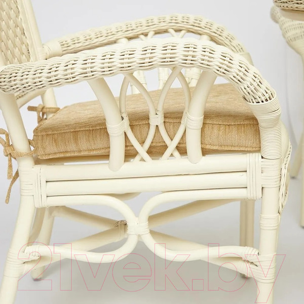 Изображение товара Комплект садовой мебели Tetchair Andrea Grand (белый/ткань рубчик/кремовый)