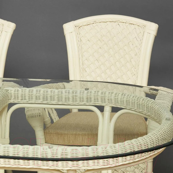 Изображение товара Комплект садовой мебели Tetchair Andrea Grand (белый/ткань рубчик/кремовый)