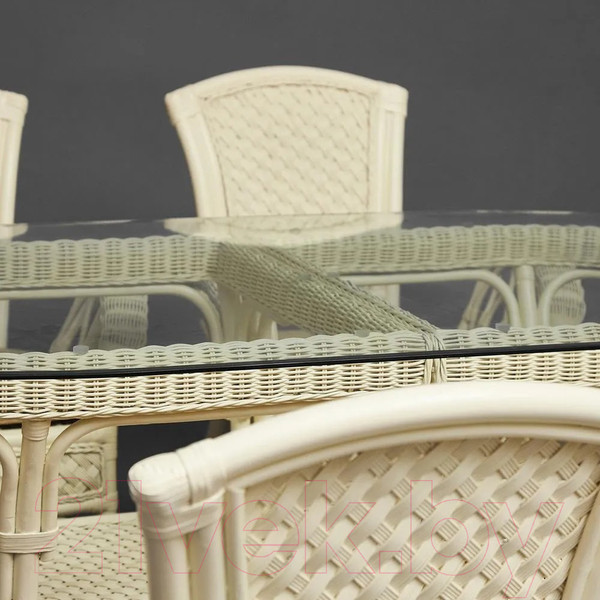 Изображение товара Комплект садовой мебели Tetchair Andrea Grand (белый/ткань рубчик/кремовый)