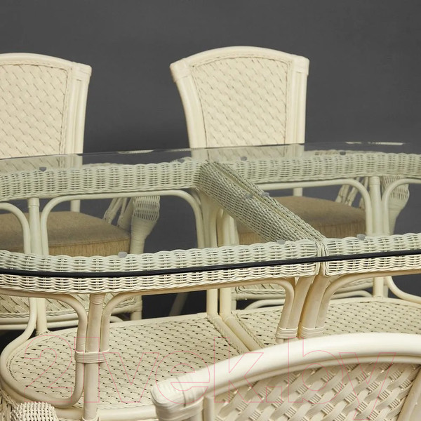 Изображение товара Комплект садовой мебели Tetchair Andrea Grand (белый/ткань рубчик/кремовый)