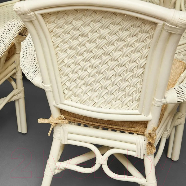 Изображение товара Комплект садовой мебели Tetchair Andrea Grand (белый/ткань рубчик/кремовый)