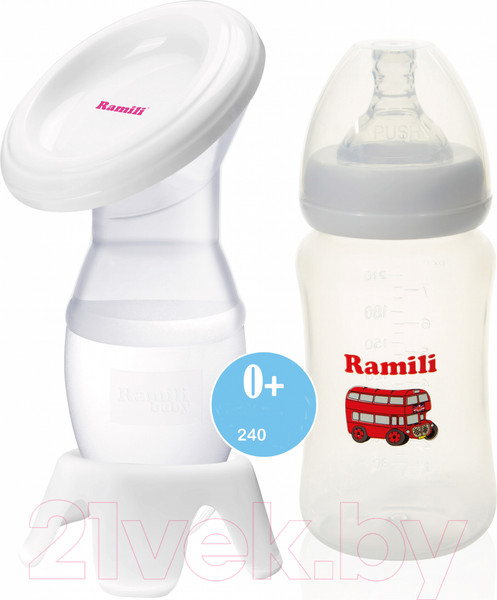 Изображение товара Молокоотсос ручной Ramili MC200 с бутылочкой / MC200240ML