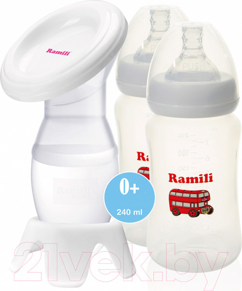 Изображение товара Молокоотсос ручной Ramili MC200 с двумя бутылочками / MC200240MLX2