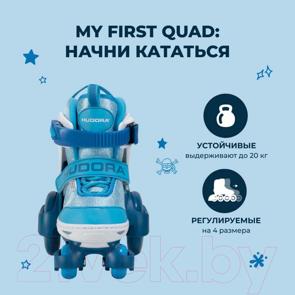 Изображение товара Роликовые коньки Hudora Rollschuh My First Quad / 22064 (р-р 30-33, Cyan)