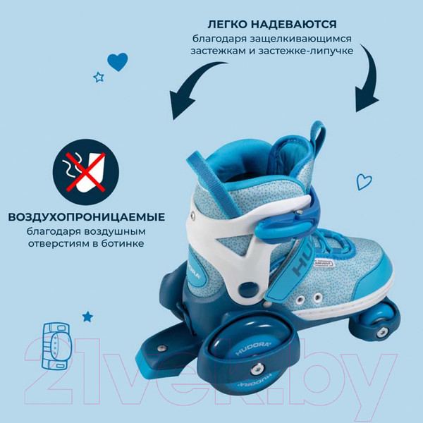 Изображение товара Роликовые коньки Hudora Rollschuh My First Quad / 22064 (р-р 30-33, Cyan)
