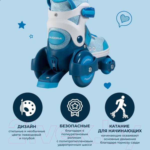 Изображение товара Роликовые коньки Hudora Rollschuh My First Quad / 22064 (р-р 30-33, Cyan)