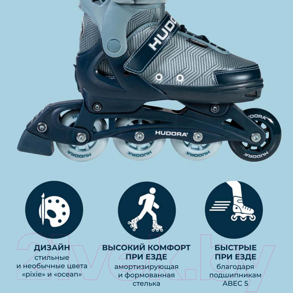 Изображение товара Роликовые коньки Hudora Inline Skates Leon 2.0 Ocean Gr / 28248 (р-р 33-36, серый)
