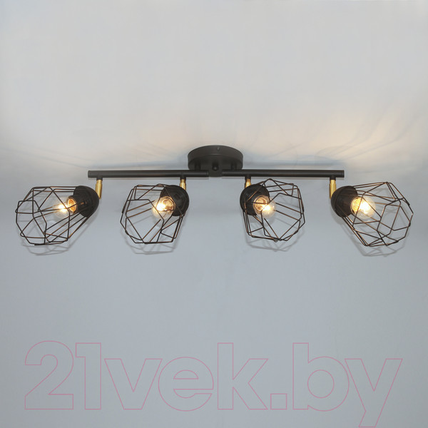 Изображение товара Спот Элетех Кристаль 141 НПБ 01-4х60-129 Е27 / 1005405217 (черный муар)