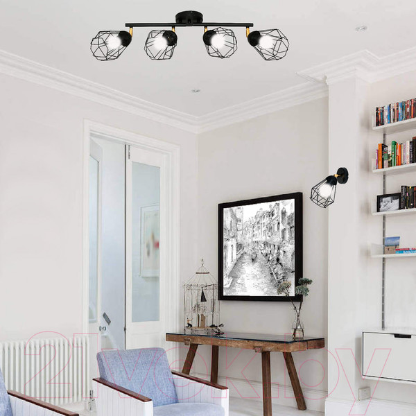 Изображение товара Спот Элетех Кристаль 141 НПБ 01-4х60-129 Е27 / 1005405217 (черный муар)