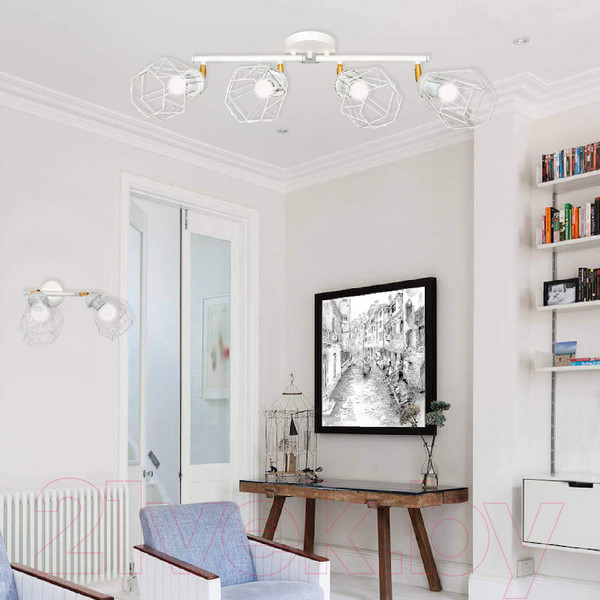 Изображение товара Спот Элетех Кристаль 141 НПБ 01-4х60-129 Е27 / 1005405222 (белый муар)