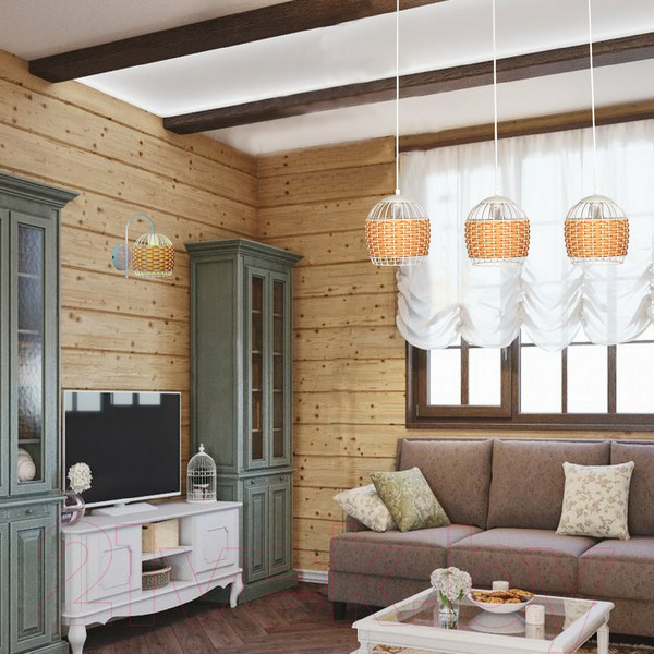 Изображение товара Потолочный светильник Элетех Кантри 231 НСБ 01-3х60-170 Е27 / 1005405193 (белый муар)