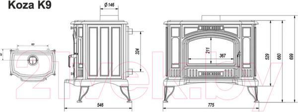 Изображение товара Печь-камин Kratki Koza K9/150