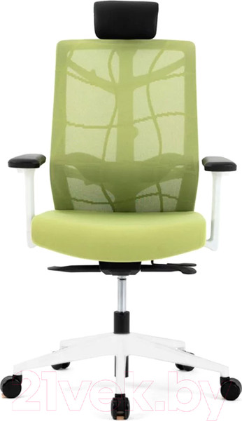 Изображение товара Кресло офисное Chair Meister Nature II Slider 3D с подлокотниками (каркас белый/ткань зеленая)