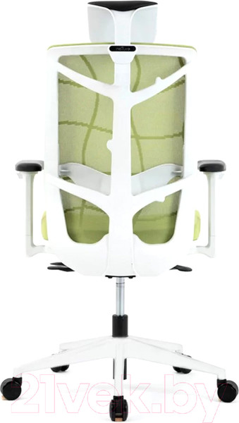 Изображение товара Кресло офисное Chair Meister Nature II Slider 3D с подлокотниками (каркас белый/ткань зеленая)