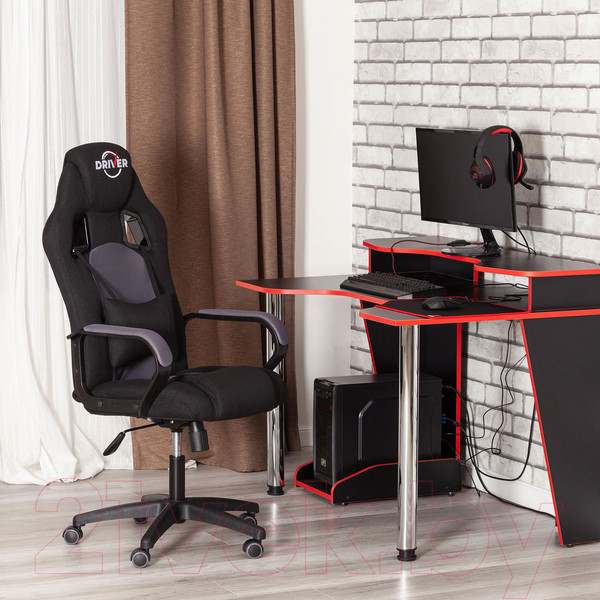 Изображение товара Кресло геймерское Tetchair Driver ткань (черный/серый)