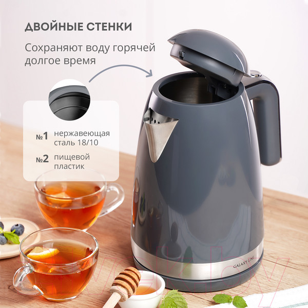 Изображение товара Электрочайник Galaxy GL 0332 (графитовый)