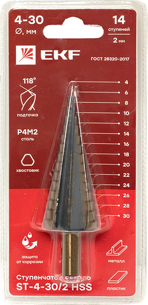 Изображение товара Сверло EKF HSS / ST-4-30/2