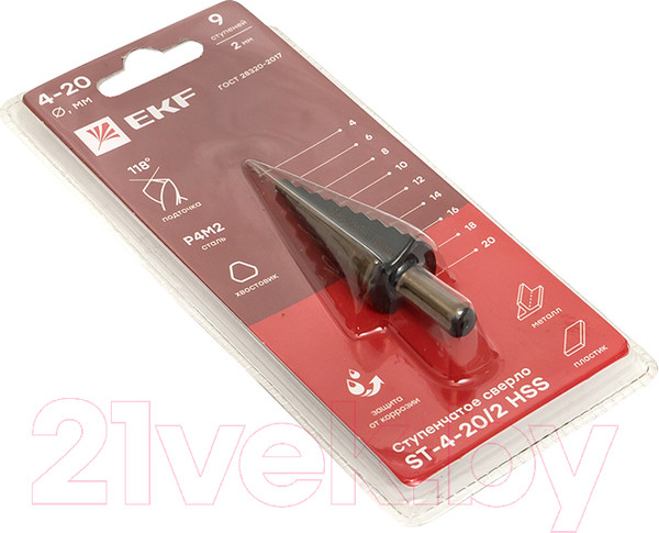 Изображение товара Сверло EKF HSS / ST-4-20/2