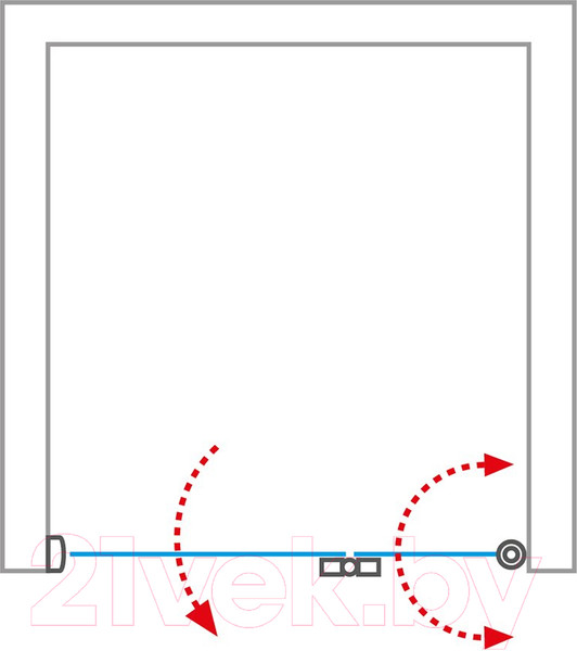 Изображение товара Душевая дверь Roth Tower Line TZNL1/90 (хром/прозрачное стекло)