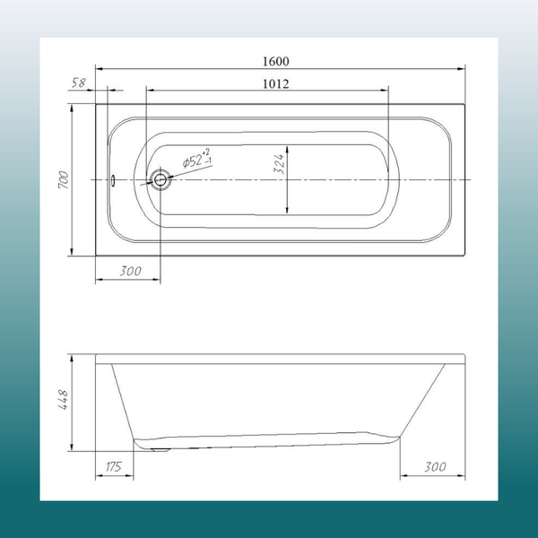 Изображение товара Ванна акриловая Ventospa Mitra 160x70