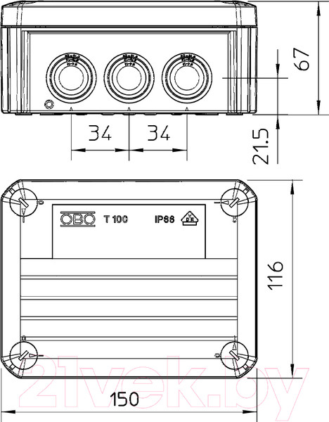Изображение товара Коробка распределительная OBO Bettermann 2007077 (серый)