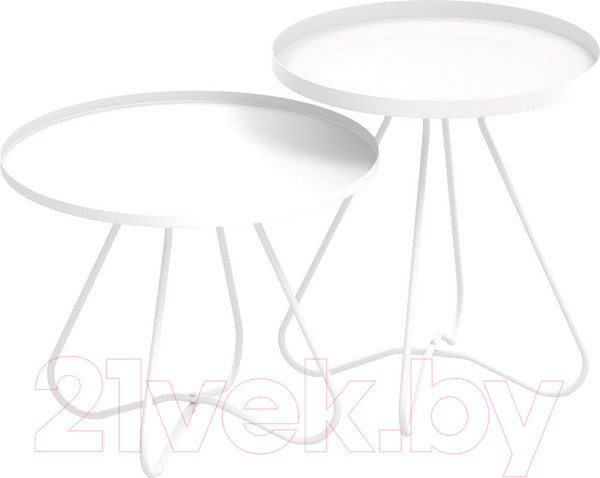 Изображение товара Комплект журнальных столиков Sheffilton SHT-CT3/CT3-2 (белый муар)