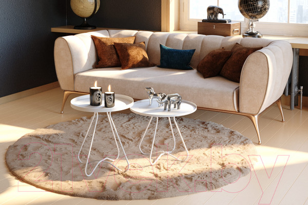 Изображение товара Комплект журнальных столиков Sheffilton SHT-CT3/CT3-2 (белый муар)