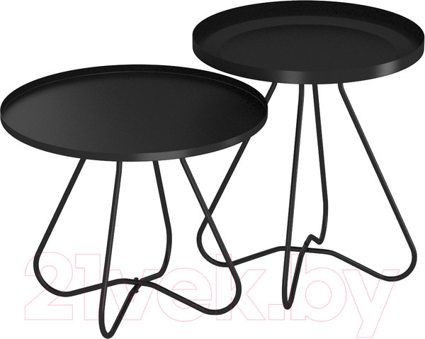 Изображение товара Комплект журнальных столиков Sheffilton SHT-CT3/CT3-2 (черный муар)