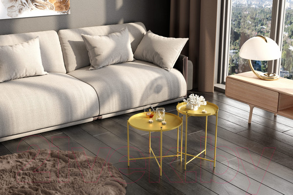 Изображение товара Комплект журнальных столиков Sheffilton SHT-CT8/CT8-2 (золото)