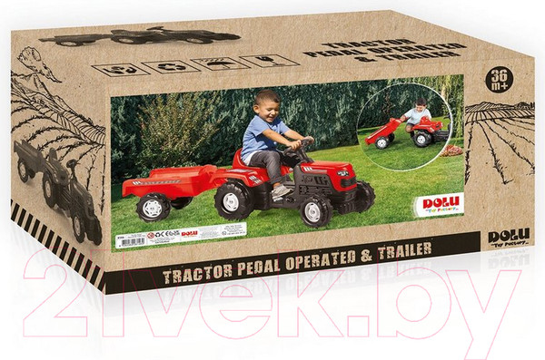 Изображение товара Каталка детская Dolu Ranchero с прицепом / 8146 (красный)