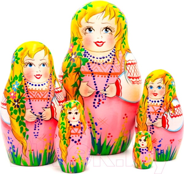 Изображение товара Матрешка сувенирная Брестская Фабрика Сувениров Девушка с цветами в косичке 5019