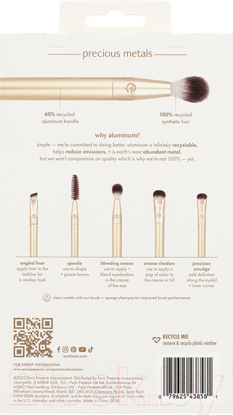 Изображение товара Набор кистей для макияжа Ecotools Precious Metals Brightening Eye Set ET2600