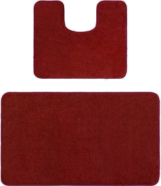 Изображение товара Набор ковриков для ванной и туалета Maximus Unimax 2577 (50x80/40x50, бургунди)