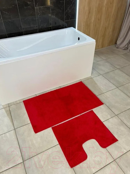 Изображение товара Набор ковриков для ванной и туалета Maximus Unimax 2586 (50x80/40x50, светло-красный)