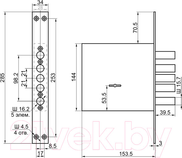 Изображение товара Замок врезной Border ЗВ 8-8 К.5/15 / 71602