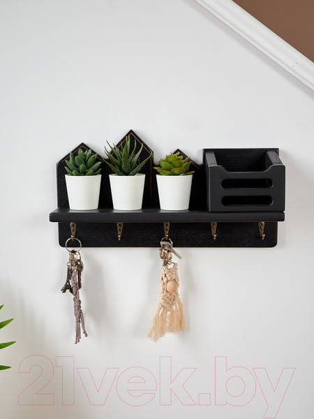 Изображение товара Ключница настенная Richwood С полкой и кармашком / KEYS_pocket/black (черный)