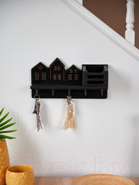 Изображение товара Ключница настенная Richwood С полкой и кармашком / KEYS_pocket/black (черный)