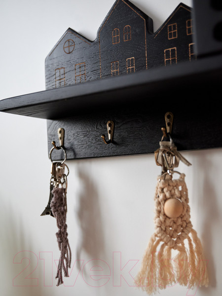 Изображение товара Ключница настенная Richwood С полкой и кармашком / KEYS_pocket/black (черный)