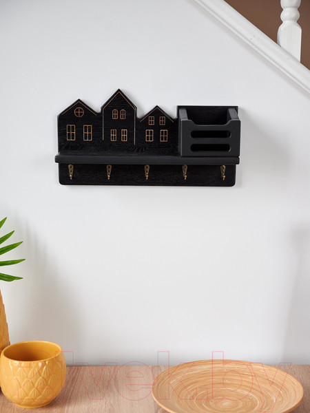 Изображение товара Ключница настенная Richwood С полкой и кармашком / KEYS_pocket/black (черный)