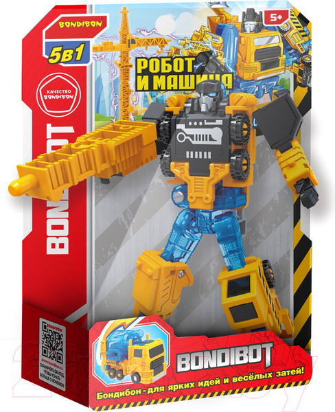 Изображение товара Робот-трансформер Bondibon Bondibot Автокран / ВВ5928 (желтый)