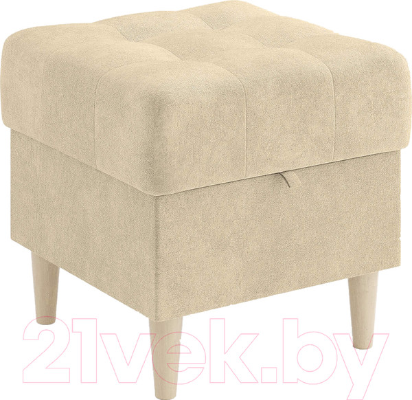 Изображение товара Пуф Сонум Norton 45-45 (микровелюр кремовый/бук)