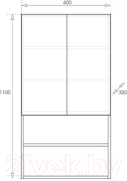 Изображение товара Шкаф для ванной Onika Маркус Нова 60 (306011)