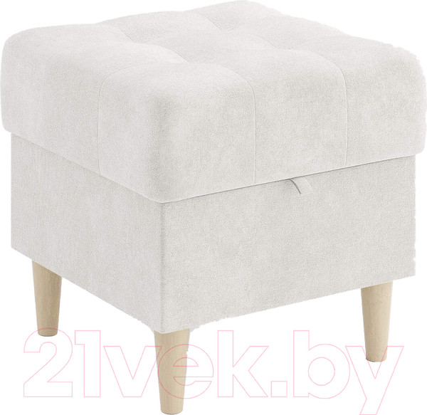 Изображение товара Пуф Сонум Norton 45-45 (микровелюр белый/бук)